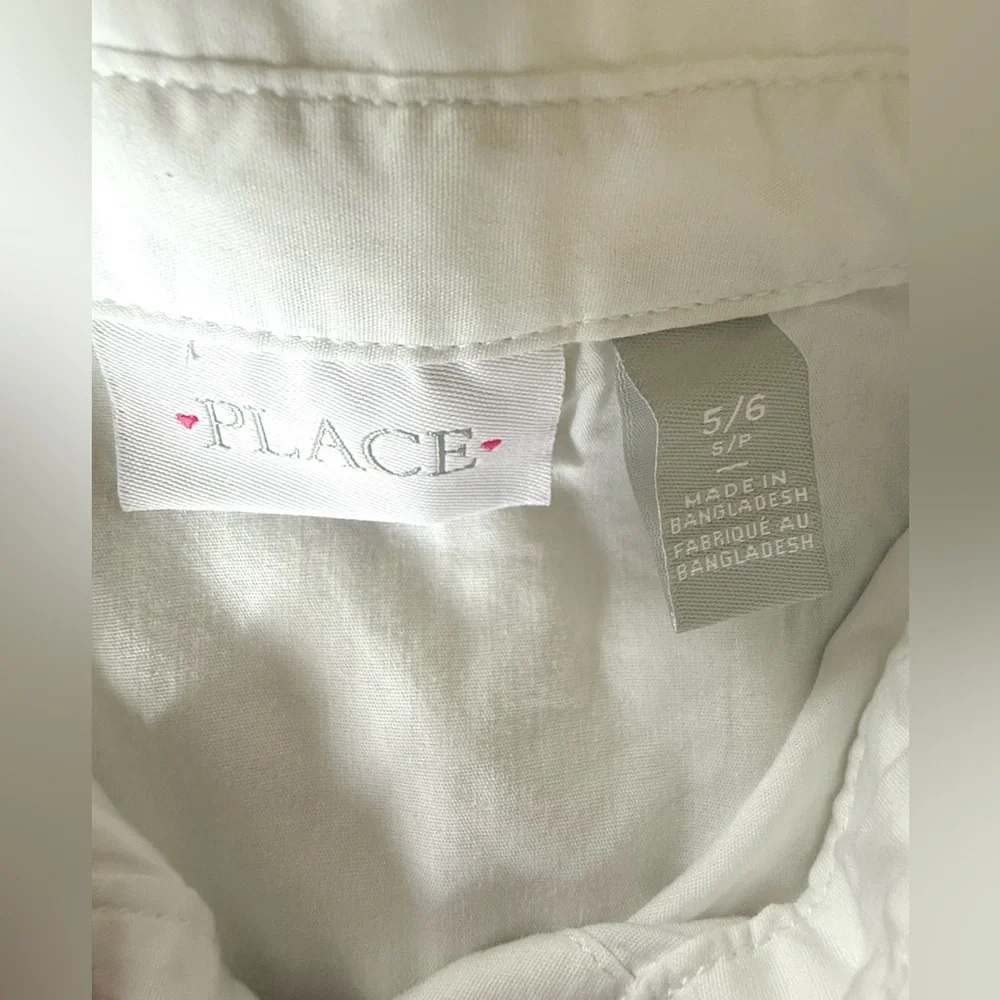 The Children’s Place Girls White Button-Up School Shirts (2-Pack) | Size 5/6